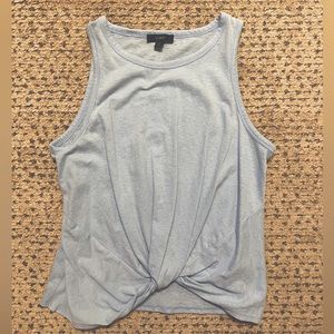 J. Crew Light blue crew neck cotton tank with front twist